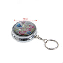 Mini Pocket Stainless Steel Round Cigarette Ashtray With Keychain Keyring