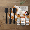3-Piece Black Silicone Spatula Set - 600Fahrenheit Heat-Resistant Seamless