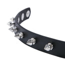 Press Stud Buckle Spike Studs Decor Black Faux Leather Wristband for Men La