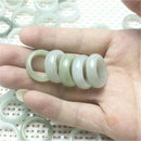 Chinese Retro Style Natural Gem Stone Jadeite Burma Jade Band Ring Size 16-20mm