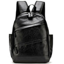 College Wind Simple Versatile Backpack Pu Leather Backpack Men'S Travel Bac