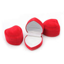 3Pcs Cute Soft Velvet Heart Shaped Ring Show Display Box Storage Case Gifts Red