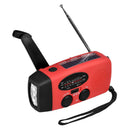 Hand Crank Emergency Solar Radio Phone Charger LED Flashlight for Survival Red