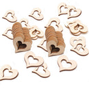Eco-friendly Heart Shape Crafts Wood Chips Carved Ornament Accessories