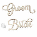 2pcs Bride Groom Wedding Chair Sign Bride and Groom Wedding Chairs Back Han
