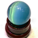 20mm Blue Cat's-eye Opal Natural Quartz Crystal Healing Stone Ball Sphere Decor^