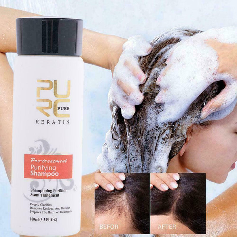 Keratin Hair Straightening Treatment Blow Dry Shampoo Kit 100ml A6X4