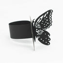50pcs Napkin Ring Butterfly Paper Wedding Party Band Serviette Holder Black