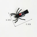 Girl Gothic Black Spider Hair Clip Red Rhinestone Halloween Party Makeup Pl