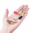 30 Pcs Suede Leather Tassel For Keychain Jewelry DIY Pendant Findings Crafts Set