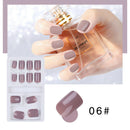 Pure color French False Nails Art Acrylic Full Cover Tips Manicure Gl%!