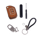 Leather Key Case Decor Holder Keychain Bag Kit fit for Jeep Wrangler JL 2018 hf
