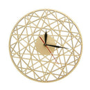 Polygonal Modern Geometric Wooden Wall Clock Cobweb Contemporary Style Cut