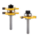 2 x T Shape Tongue & Groove Router Bit, Carbide Tipped, 1/4" Shank, 3 Teeth