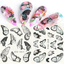 30Pcs Flower Water Nail Stickers Butterfly Colorful Decals Nails Art Y7X7 U V3X2