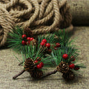 5 Set Merry Christmas Artificial Pine Needles Dried Flowers Mini Xmas Tree Decor