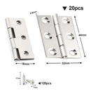 20pcs 6 Holes Stainless Steel Hinges Connectors for Window Small Cabinet