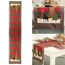 180cm Christmas Elk Small Tree Pattern Table Mats Creative Plaid Tablecloth