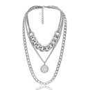 Punk Cuban Choker Necklace Exaggerated Thick Chain Fashion Queen Pendant Ne M9O6