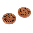 20pcs Brown Carved Flower Wooden Buttons 2 Holes Craft Sewing Cards DIY 23mm