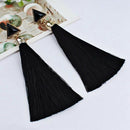 Woman Bohemian Earrings, Ethnic Rope Tassel (Black)