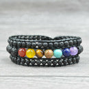 Multilayer Woven Leather Bracelet Braided Yoga Bracelet Health Bracelet