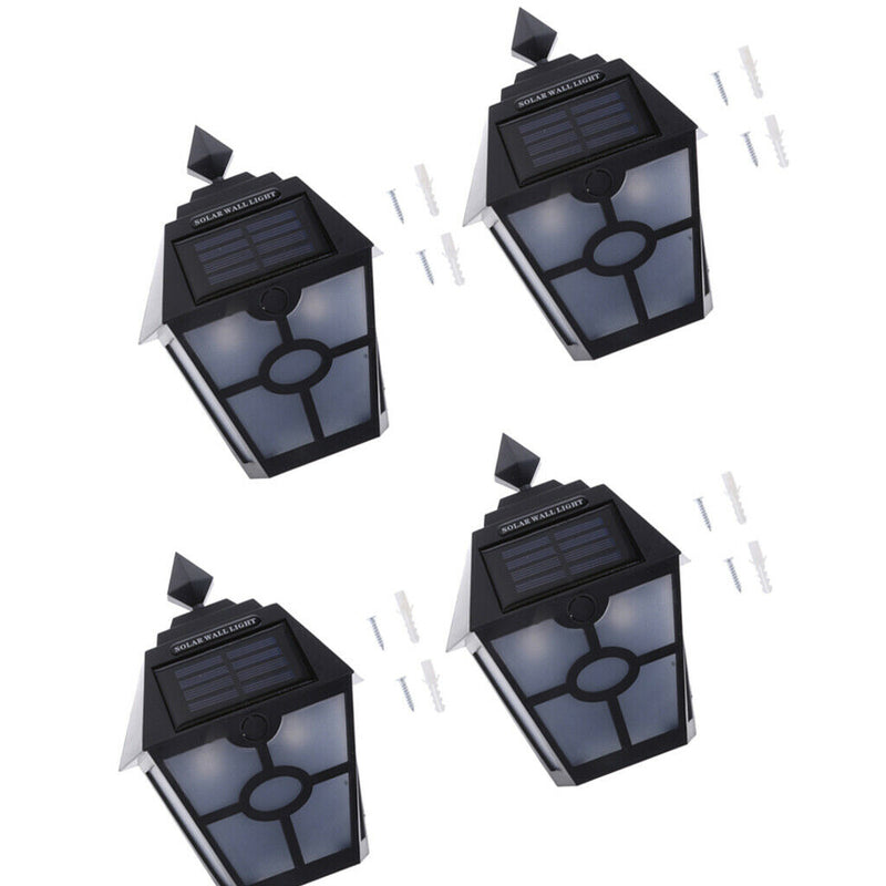 4 Pcs Solar Powered Outdoor Garden Fence Wall Light LED Outdoor Garden Lamp