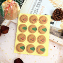 Handmade Christmas Stickers Round Food Stickers Decoation for Envelope GiftSEAU