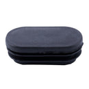 12 Pcs 25x50mm Plastic Oval Shaped End Cap Tube Insert Black