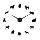 Bull Terrier Dog Wall Art Diy Large Wall Clock Dog Breed Pug Big Needle Clo