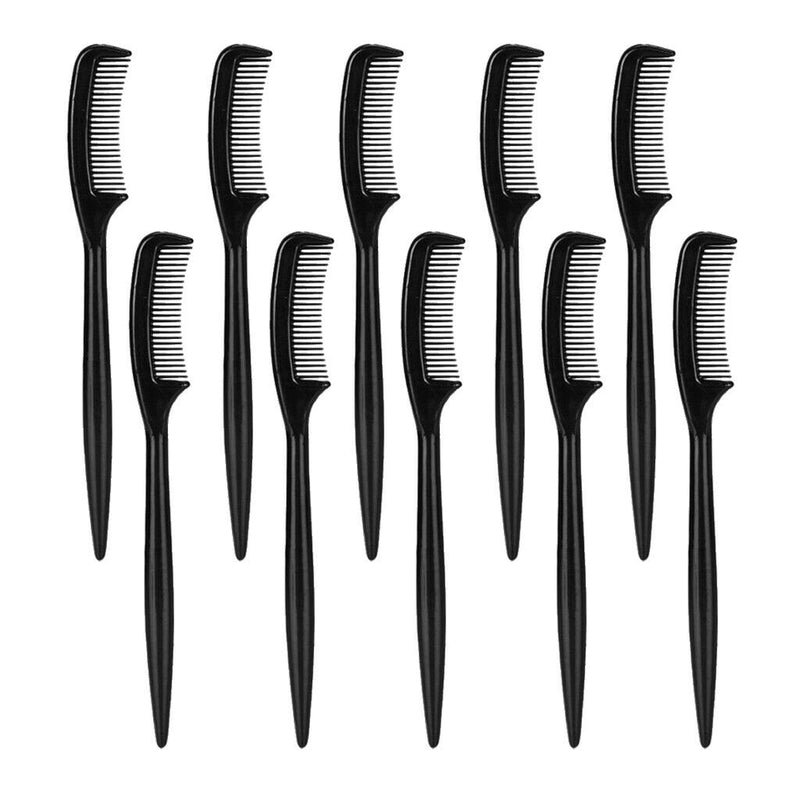 10 Pieces Plastic Mini Eyebrow Trimming Shaping Combs Brushes Makeup Black