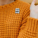 Simple Letters Brooch Enamel Badges Backpack Jacket Jewelry Gift (White) A