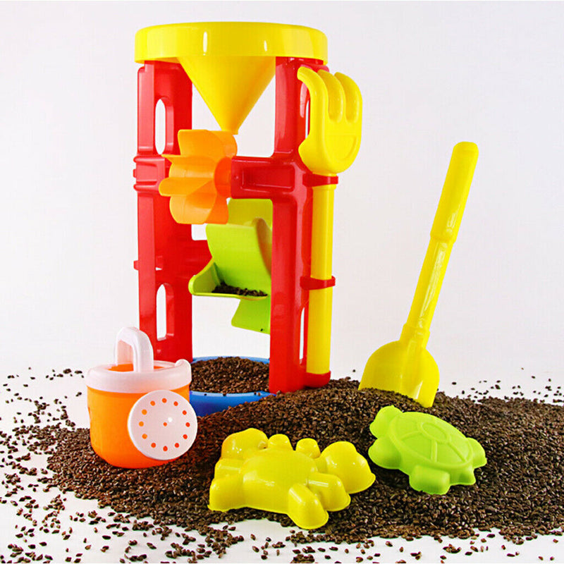 6 Pieces Beach Sand Toys Set - Sandbox Water Wheel Sandglass, Shovel and Animal