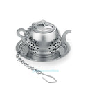 Stainless Steel Teapot Shape Tea Leaf Infuser Tray Spice Herbal Strainer Filter