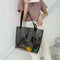 Clear PVC Transparent Shopping Bag Shoulder Handbag Lady Travel Tote (Grey)