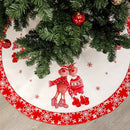 Christmas Tree Skirt Double Deer Print Tree Skirt 120Cm Christmas Tree Bott M6Y9