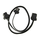 16 Pin OBD2 Male To Double Female Splitter Flat Thin Connector Extension Cable y