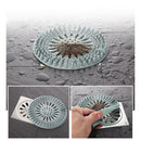 Silicone Sink Strainer Water Stopper Floor Drain Hair Plug (Navy Blue) A