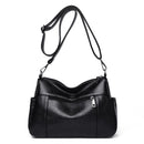 Solid Color Shoulder Handbags Women Litchi Pattern PU Leather Crossbody Bag