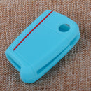 Blue Silicone Flip Remote Key FOB Case Cover Shell fit for VW Golf 7 Mk7 Hf