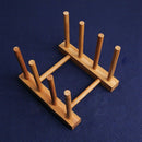 Wooden Drainer Plate Stand Wooden Dish Plate Fold Rack Holder Stand Dry She B5M4