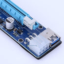 PCI-E 1X TO 16X 008C USB 3.0 Wire Square 6PIN Extender Riser Card Adapter Cable