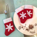 5pcs spoon and fork covers Christmas tableware Xmas Ornaments snowflake soc T6Y5