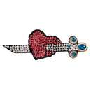 Arrow Through Heart Beaded Patch Sewing on Patch Rhinestone Beading Applique TE