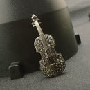 Hot Novelty Unisex Personality Punk Rhinestone Violin Brooch Pin Accessories