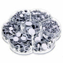 1400Pcs 4-12mm Mixed Self-adhesive Wiggly Wobbly Googly Eyes For DIY Handcraft