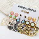 6Pairs/Set Leaf Flower Ear Studs Earrings Drop Dangle Earrings Jewelry Gift FT
