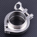 2'' Turbo Stainless Steel Exhaust Down Pipe 304 V Band Clamp Kit w/ 2 Flange