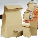 Kraft Paper Food Carrier Bags Takeaway With Flat Handles (180 * 50 * 90 mm)