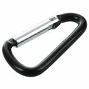 10 Pcs Black D Shaped Aluminum Alloy Snap Clip Key Chain Carabiner Hook E1L1